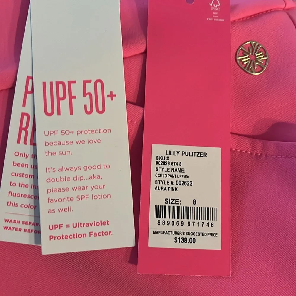 EUC! Lilly Pulitzer Corso Pant Aura Pink Sz 8 - Picture 8 of 13